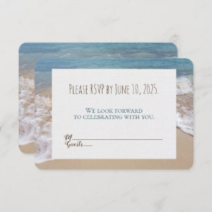 Invitation mariage RSVP-plage coeurs dans le sable