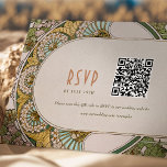 Invitation Mariage RSVP QR Code Art Nouveau Vintage Mucha<br><div class="desc">Art Nouveau Carte RSVP de mariage Vintage par Alphonse Mucha dans un design floral, romantique et fantaisiste. Les fleurs victoriennes complètent les polices art déco classiques. Veuillez saisir l'URL et les données personnelles de votre site Web, et vous avez terminé. Si vous souhaitez modifier la conception, cliquez simplement sur le...</div>