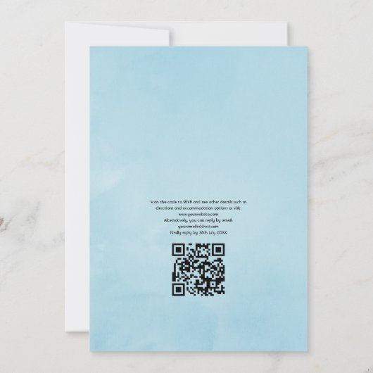 Invitation Mariage RSVP QR Code de fleurs de cerisiers blancs (Dos)