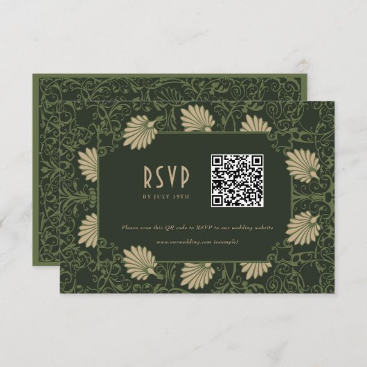 Invitation Mariage RSVP QR Code Nouveau (Devant / Derrière)