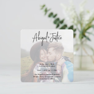 Invitation Mariage RSVP QR tout-en-un simple 2 superposition