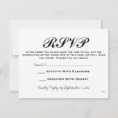 Invitation Mariage RSVP (remplissage) (Dos)