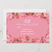 Invitation Mariage RSVP rose pastel blush thème rose (Devant)