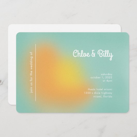 Invitation Mariage RSVP RSVP moderne Retro (Devant / Derrière)