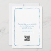 Invitation Mariage RSVP RSVP QR simple à main tiré bleu clair (Dos)