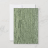 Invitation Mariage RSVP rustique vert feuille de couronne (Dos)