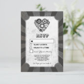 Invitation Mariage RSVP Steampunk Coeurs Mariages Coeurs Cogs (Debout devant)