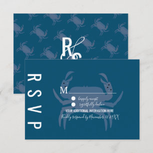 Invitation Mariage RSVP Typographie Minimaliste Crabe