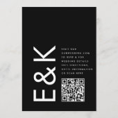 Invitation Mariage RSVP Ultra Modern Bold Monogram QR CODE (Dos)