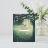 Invitation Mariage RSVP vert de la forêt enchantée (Debout devant)