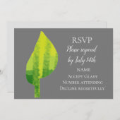 Invitation Mariage RSVP vert éco feuille nature (Devant / Derrière)