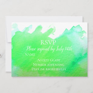 Invitation Mariage RSVP vert moderne aquarelle RSVP