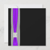 Invitation Mariage Ruban Noir Violet Violet (Dos)