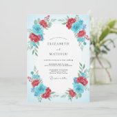 Invitation Mariage Rubis Azuré Ranunculus Eucalyptus (Debout devant)