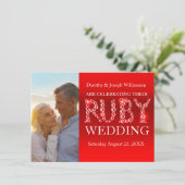 Invitation Mariage rubis pierres scintillantes photo invitati (Debout devant)