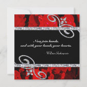 Invitation Mariage Ruby Red Roses & Diamond Swirls (Devant)