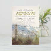 Invitation Mariage rural rustique de la clôture après la camp (Debout devant)