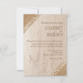 Invitation Mariage Russe Beige Blanc Bois Burlap (Devant)