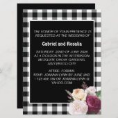 Invitation Mariage Russe Black and White Buffalo Check (Devant / Derrière)