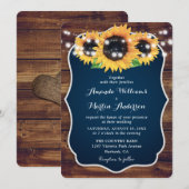 Invitation Mariage Russe Blue Sunflower (Devant / Derrière)