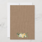 Invitation Mariage Russe Burlap Jaune Blanc Floral Wreath (Dos)