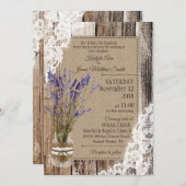 Invitation Mariage Russe de dentelle de bois de lavande (Devant / Derrière)