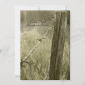 Invitation Mariage russe de Fencepost et Barbed Wire (Dos)