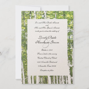 Invitation Mariage russe de Green et White Woods