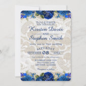 Invitation Mariage Russe de la Royal Blue Gold Navy (Devant)