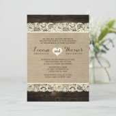 Invitation Mariage russe| Dentelles de bois d'écorce et Burla (Debout devant)