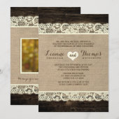 Invitation Mariage russe| Dentelles de bois d'écorce et Burla (Devant / Derrière)