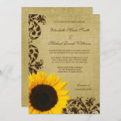 Invitation Mariage Russe des Tournesols (Devant / Derrière)
