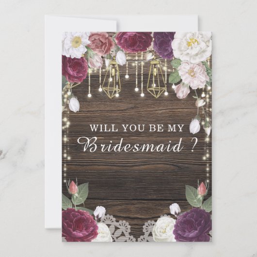 Invitation Mariage Russe En Bois Serez-Vous Ma Femme D'Accuei (Devant)