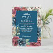 Invitation Mariage Russe moderne de la Marine Automne (Debout devant)