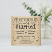 Invitation Mariage russe Poster vintage - Carré (Debout devant)