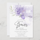 Invitation Mariage | Russe Violet violet Rose Floral (Devant)