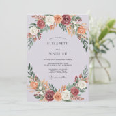 Invitation Mariage Rust Abricot Ranunculus Eucalyptus (Debout devant)