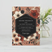 Invitation Mariage Rust Automnal Bloom (Debout devant)