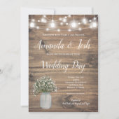Invitation Mariage Rustic Babys Breath Mason Jar (Devant)