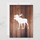 Invitation Mariage Rustic Barn Wood & White Moose Antlers (Dos)