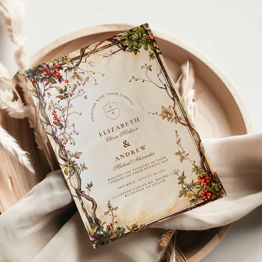 Invitation Mariage Rustic Berry Branch