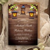 Invitation Mariage Rustic Country Wood Hanging Lanterns