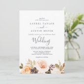 Invitation Mariage Rustic Earth Florals (Debout devant)