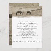 Invitation Mariage Rustic Horse (Devant / Derrière)