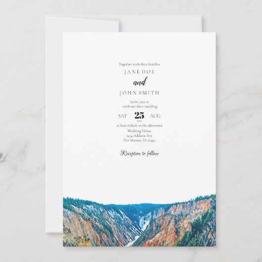Invitation Mariage Rustic Mountains (Devant)