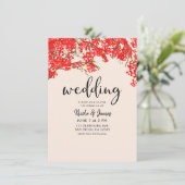 Invitation Mariage Rustic Red Berries Berry Tree Branches (Debout devant)