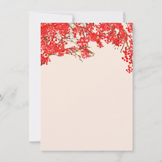 Invitation Mariage Rustic Red Berries Berry Tree Branches (Dos)