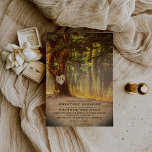 Invitation Mariage Rustic Tree Lake<br><div class="desc">Elégantes invitations de mariage vintage avec un lac romantique dans un cadre boisé,  un vieux arbre rustique avec un coeur sculpté et vos initiales à l'intérieur,  et un modèle mariage personnalisable.</div>