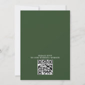Invitation Mariage rustique à budget avec code QR et verdure (Dos)