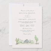 Invitation Mariage rustique à la campagne avec code QR de la (Devant)